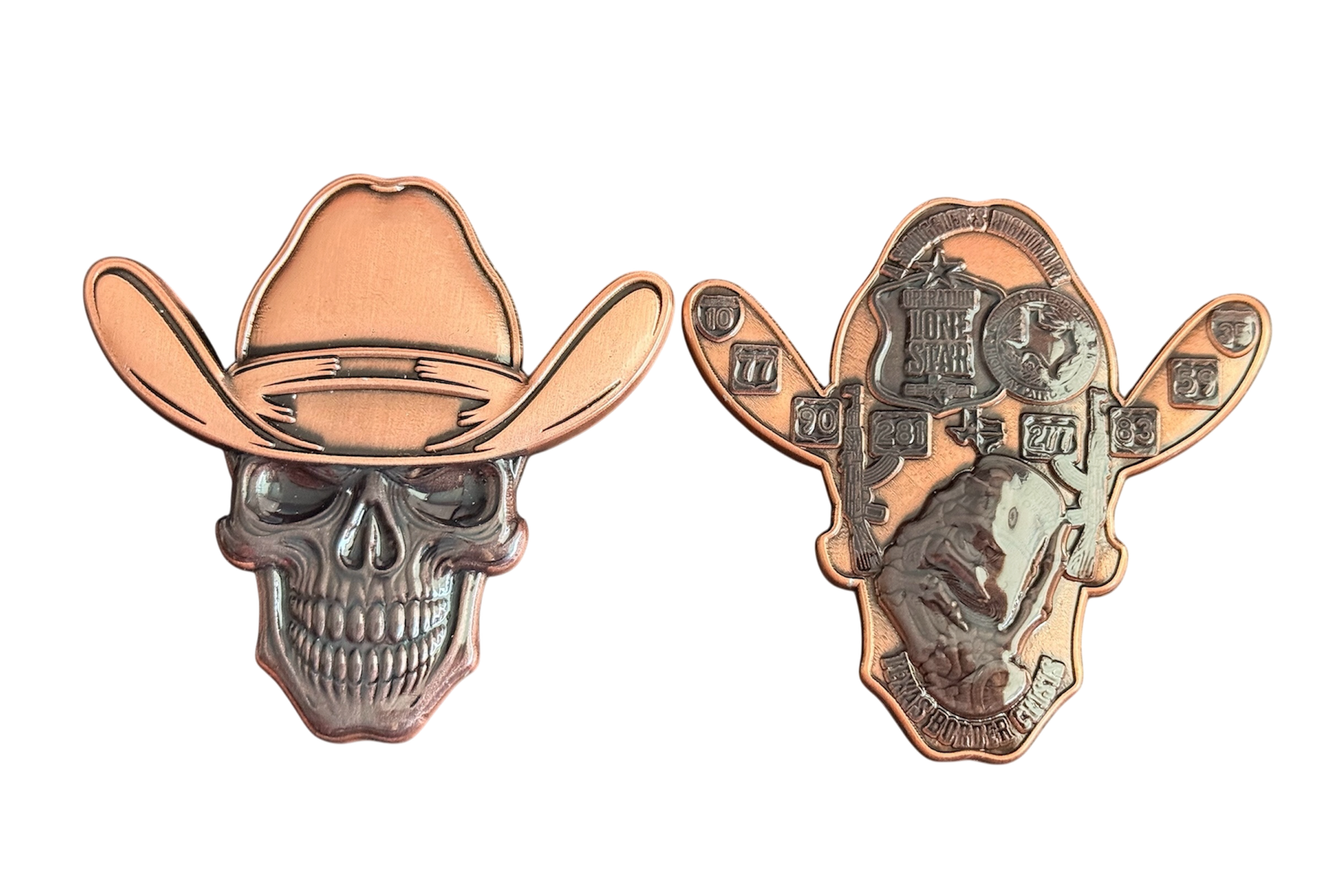 Criminal Interdiction Skull -Antique Copper w/Black Dye (LE, Only 50 made)