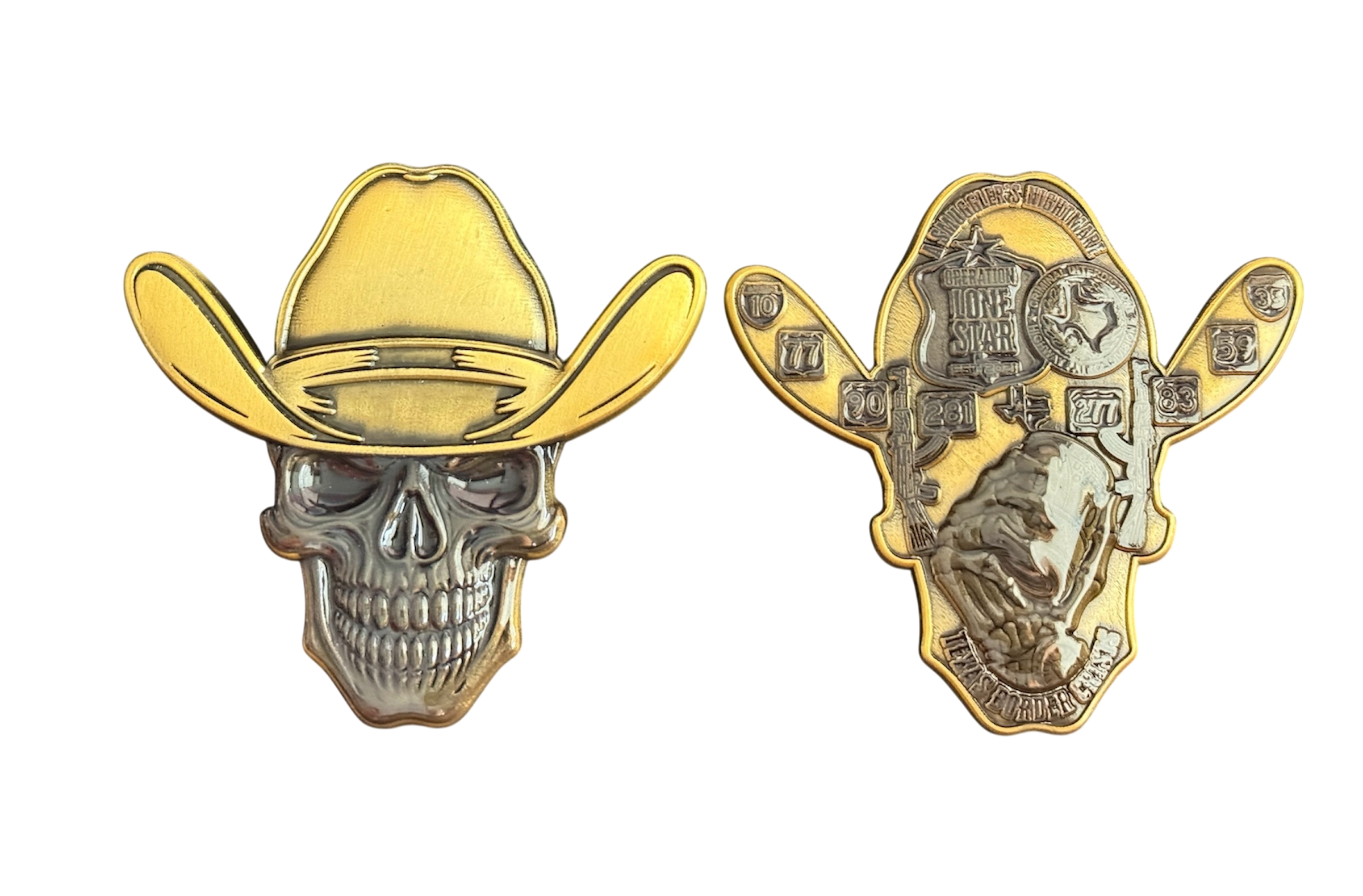 Criminal Interdiction Skull -Antique Gold w/Black Dye (LE, Only 50 made)